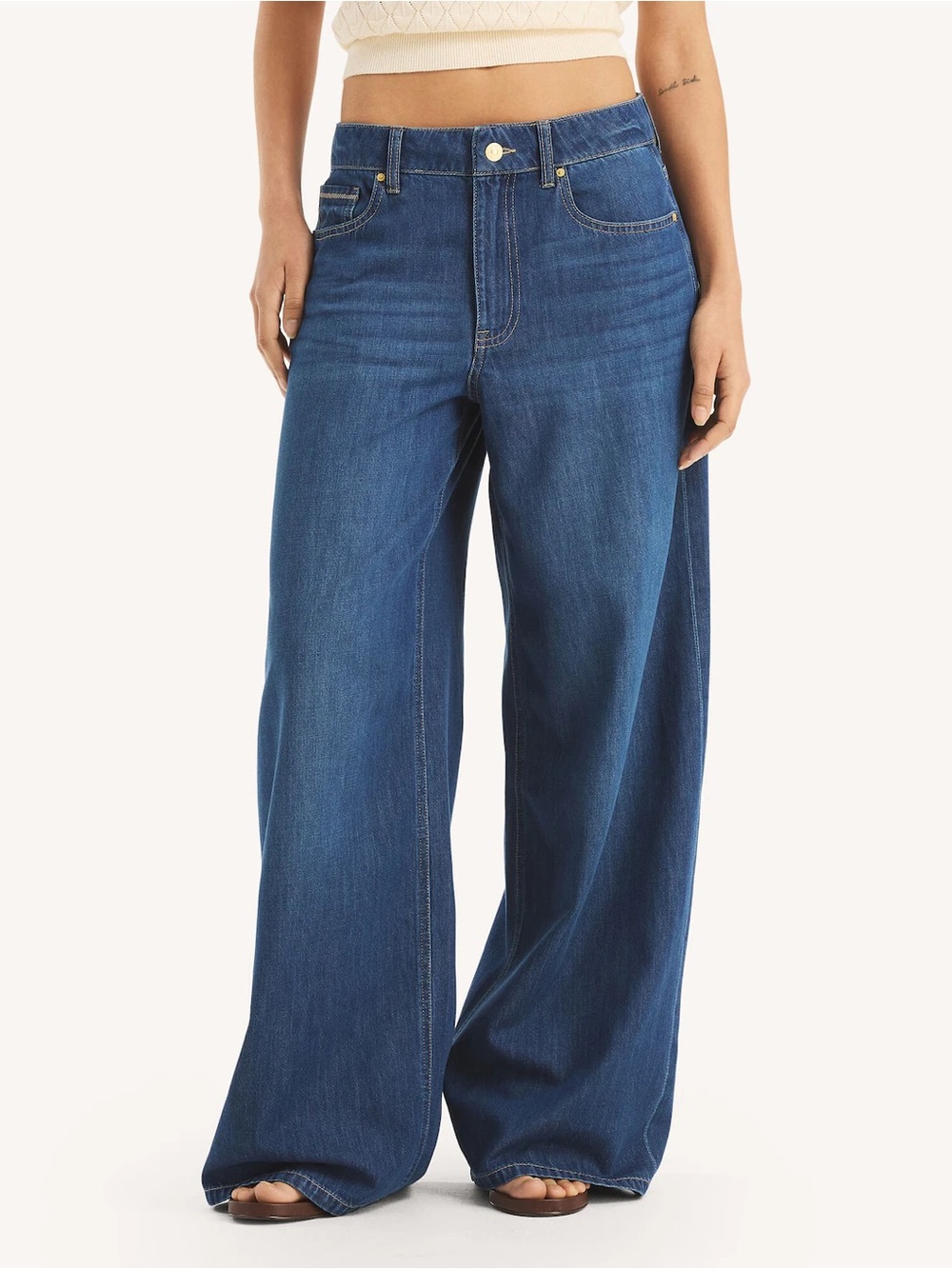 Nautica Deep Blue Wide-Leg High-Rise Jeans